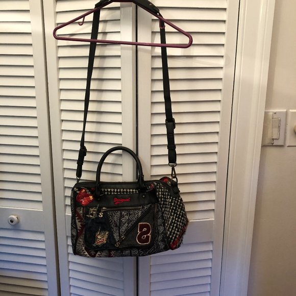 Desigual Bags Desigual Shoulder Patchy Bag Fabric And Faux Leather Poshmark